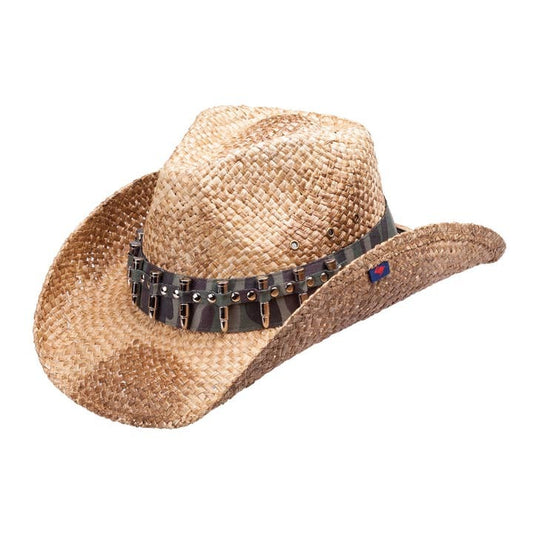 Custom Straw Hat with Bullets in Hatband