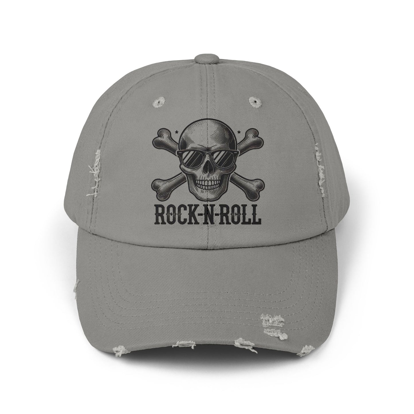 Rock-n-Roll Skull & Crossbones Sunglasses - Unisex Distressed Cap