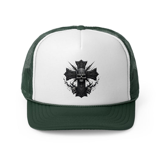 Skull Fire Cross Badassery - Trucker Cap