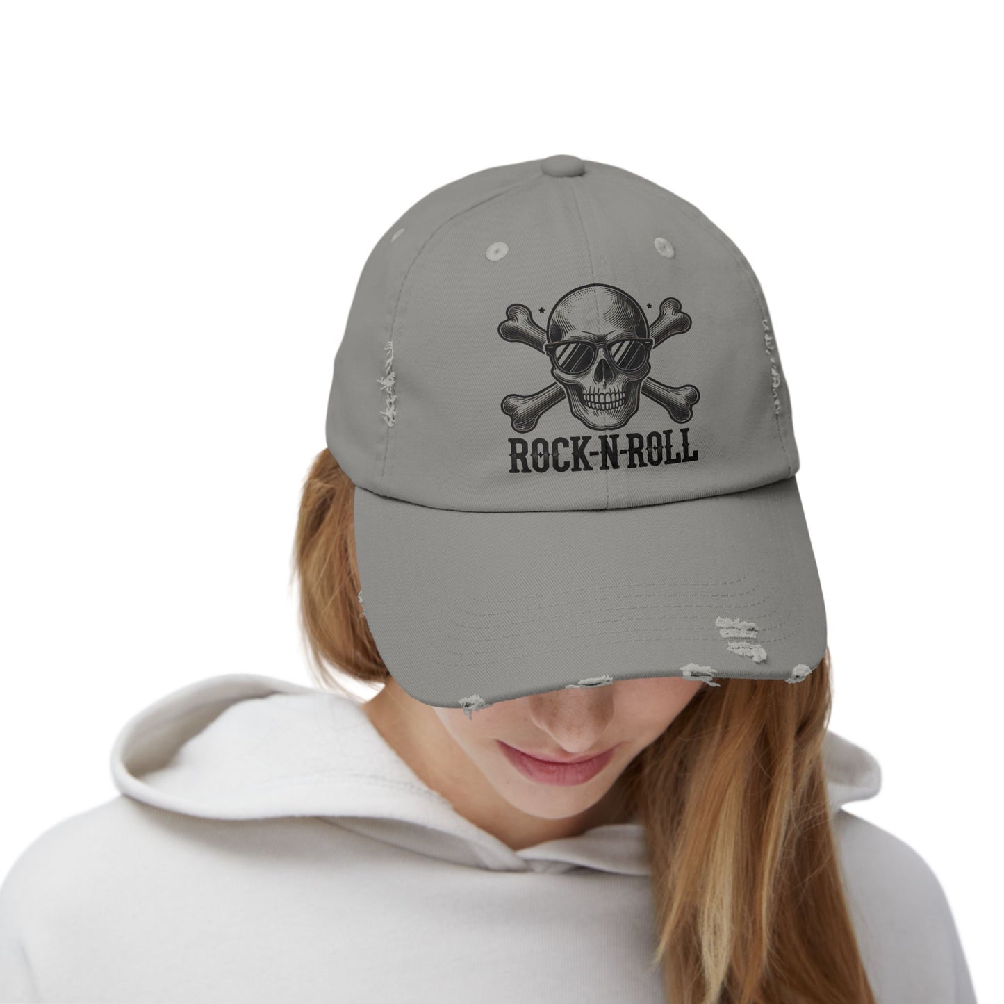 Rock-n-Roll Skull & Crossbones Sunglasses - Unisex Distressed Cap